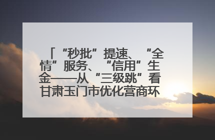 “秒批”提速、“全情”服务、“信用”生金——从“三级跳”看甘肃玉门市优化营商环境的进阶之路