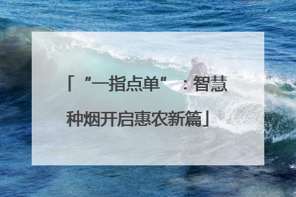 “一指点单”：智慧种烟开启惠农新篇