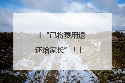 “已将费用退还给家长”！