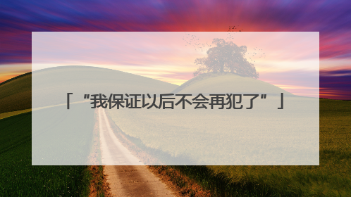 “我保证以后不会再犯了”