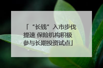 “长钱”入市步伐提速 保险机构积极参与长期投资试点