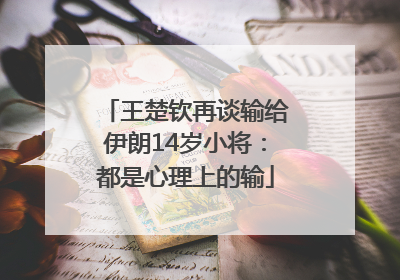 王楚钦再谈输给伊朗14岁小将：都是心理上的输