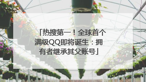 热搜第一！全球首个满级QQ即将诞生：拥有者继承其父账号