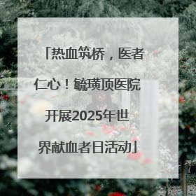 热血筑桥，医者仁心！毓璜顶医院开展2025年世界献血者日活动