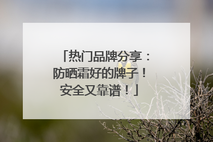 热门品牌分享：防晒霜好的牌子！安全又靠谱！