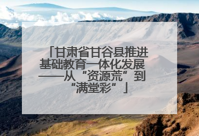 甘肃省甘谷县推进基础教育一体化发展——从“资源荒”到“满堂彩”