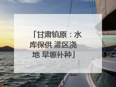 甘肃镇原：水库保供 灌区浇地 旱塬补种