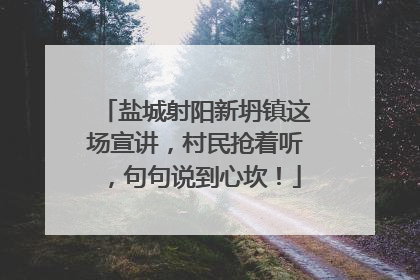 盐城射阳新坍镇这场宣讲，村民抢着听，句句说到心坎！