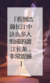 看到浩瀚长江中这么多人组成的渡江长龙，非常震撼