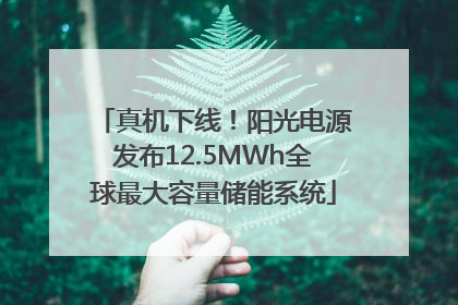真机下线！阳光电源发布12.5MWh全球最大容量储能系统
