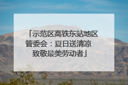 示范区高铁东站地区管委会：夏日送清凉 致敬最美劳动者