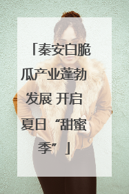 秦安白脆瓜产业蓬勃发展 开启夏日“甜蜜季”