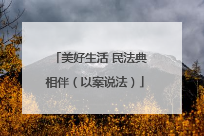 美好生活 民法典相伴（以案说法）