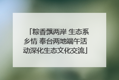 粽香飘两岸 生态系乡情 奉台两地端午活动深化生态文化交流
