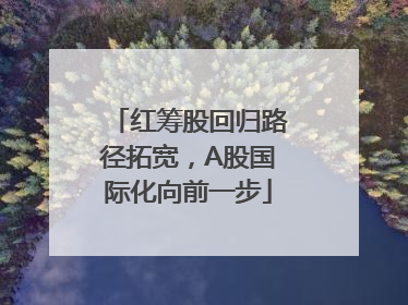 红筹股回归路径拓宽，A股国际化向前一步