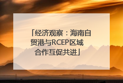 经济观察：海南自贸港与RCEP区域合作互促共进
