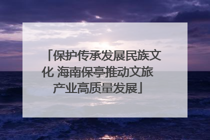 保护传承发展民族文化 海南保亭推动文旅产业高质量发展