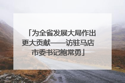 为全省发展大局作出更大贡献——访驻马店市委书记鲍常勇