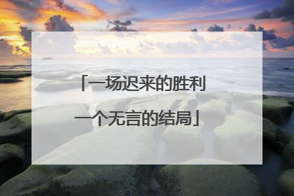 一场迟来的胜利 一个无言的结局