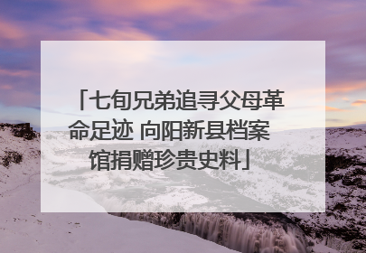七旬兄弟追寻父母革命足迹 向阳新县档案馆捐赠珍贵史料