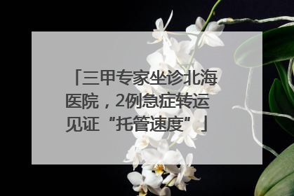 三甲专家坐诊北海医院，2例急症转运见证“托管速度”