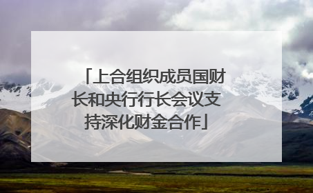 上合组织成员国财长和央行行长会议支持深化财金合作