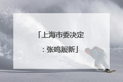 上海市委决定：张鸣履新