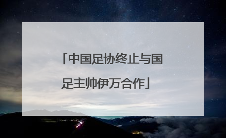 中国足协终止与国足主帅伊万合作