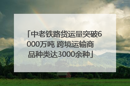 中老铁路货运量突破6000万吨 跨境运输商品种类达3000余种