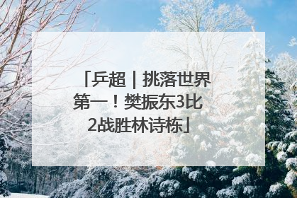乒超｜挑落世界第一！樊振东3比2战胜林诗栋