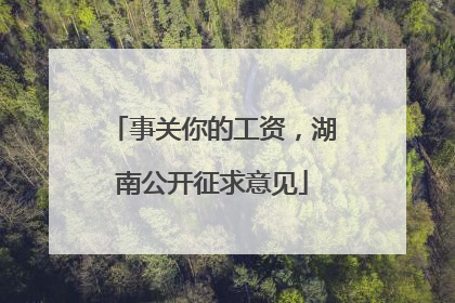 事关你的工资，湖南公开征求意见