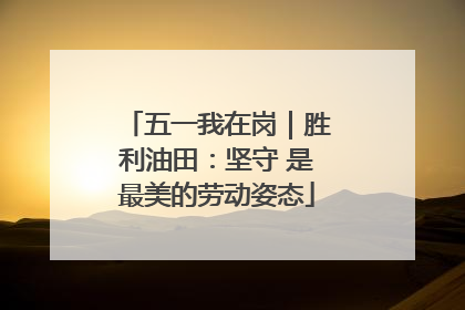 五一我在岗｜胜利油田：坚守 是最美的劳动姿态