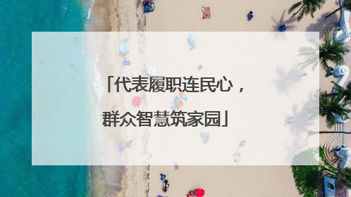 代表履职连民心，群众智慧筑家园