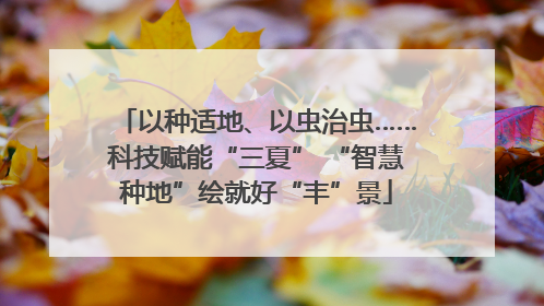 以种适地、以虫治虫……科技赋能“三夏” “智慧种地”绘就好“丰”景