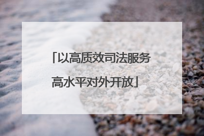 以高质效司法服务高水平对外开放