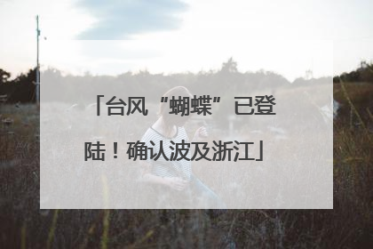 台风“蝴蝶”已登陆！确认波及浙江