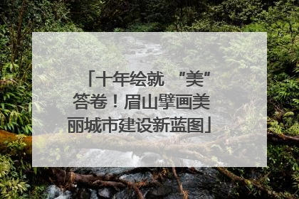 十年绘就 “美” 答卷！眉山擘画美丽城市建设新蓝图
