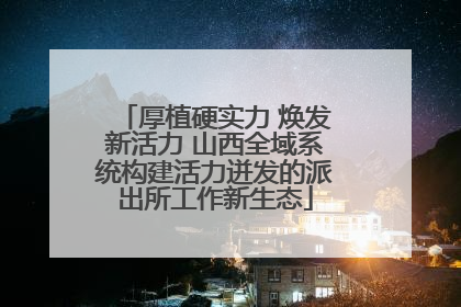 厚植硬实力 焕发新活力 山西全域系统构建活力迸发的派出所工作新生态