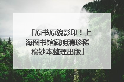 原书原貌影印！上海图书馆藏明清珍稀稿钞本整理出版