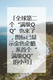 全球第二个“满级QQ”也来了，图标已显示金色企鹅，系首个“满级QQ”的小号