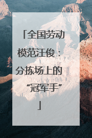 全国劳动模范汪俊：分拣场上的“冠军手”