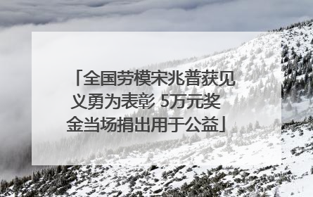 全国劳模宋兆普获见义勇为表彰 5万元奖金当场捐出用于公益