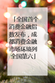 全国首个消费金融指数发布，成都消费金融市场环境列全国第六
