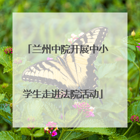 兰州中院开展中小学生走进法院活动