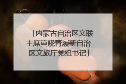 内蒙古自治区文联主席冀晓青履新自治区文旅厅党组书记