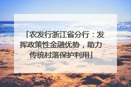 农发行浙江省分行：发挥政策性金融优势，助力传统村落保护利用