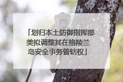 划归本土防御指挥部 美拟调整其在格陵兰岛安全事务管辖权