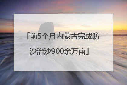 前5个月内蒙古完成防沙治沙900余万亩