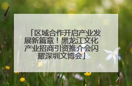 区域合作开启产业发展新篇章！黑龙江文化产业招商引资推介会闪耀深圳文博会