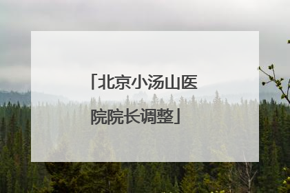 北京小汤山医院院长调整